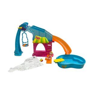 Vtg Polly Pocket Flip n Swim Pool Party Playset Swing Diving Color Changing Doll